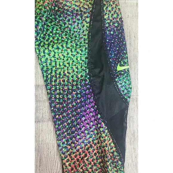 Nike Pro Hypercool Compression Leggings Women's Size Large Black Green Purple - Picture 3 of 7
